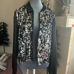 Libby Edelman Sequin Embellished Bomber Jacket never worn